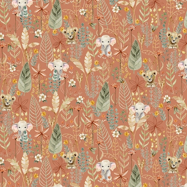 Mini Menagerie - P & B Textiles - 6118DJ - Packed Animal All Over